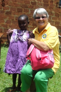 Thanks to Mama Ali who donated these lovely clothes for Charity, Jenny was able to fly all the way from Barbados to make sure she got them
