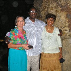 Brother Graham with Jenny Tryhane Co Founder of United Caribbean Trust (left) and Evangelist Betty Clarke (right)