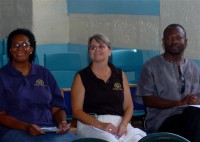 United Caribbean Trust team who included Paulette Scantelbury, Early Childhood Coordinator. Jenny Tryhane the founder and Pastor Jean Gerald Lafleur the Haiti representative.