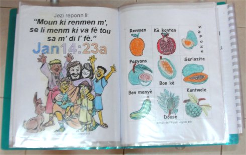 Follow Me Kids Discipleship childrens curriculum coloured by children at Mount Zions Mission Barbados