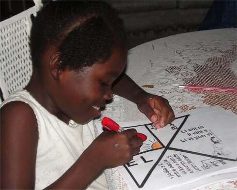 Follow Me Kids Discipleship Training curriculum visual aids created in Haiti by orphans at Yolanda Thurvil Foundation