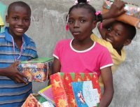 The children of the Church of God school in Les Cayes received their Make Jesus Smile shoeboxes