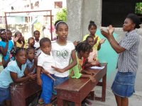 The children of the Church of God school in Les Cayes received their Make Jesus Smile shoeboxes