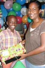 Cheron Rose Hardy the Founder of Hope Haven Orphanage in Cap Haitian distributing the Make Jesus Smile shoeboxes