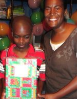 Cheron Rose Hardy the Founder of Hope Haven Orphanage in Cap Haitian distributing the Make Jesus Smile shoeboxes
