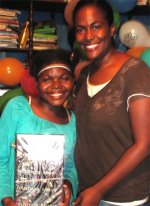 Cheron Rose Hardy the Founder of Hope Haven Orphanage in Cap Haitian distributing the Make Jesus Smile shoeboxes