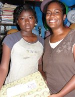 Cheron Rose Hardy the Founder of Hope Haven Orphanage in Cap Haitian distributing the Make Jesus Smile shoeboxes