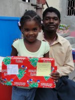 Seen here another one of your boxes being distributed at a Church of God school in Les Cayes. 