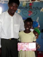 Seen here one of your shoeboxes being delivered at The Rock church in Les Cayes