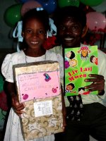 Haiti child receiving her gift