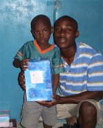 Daniel Noel in Haiti distiibuting the Make Jesus Smile shoeboxes