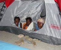 By the next night we were in our tents... they have been home for us now for over a month!