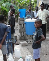 The well ministry took off in Les Cayes as we were able to set up the Sawyer Water Filter Community Unit right next to the well