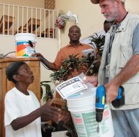 Pastor Janel joined the team in Bon Repos at the Yolanda Thervil Foundation to assist with the Sawyer Point One Water filter distribution 