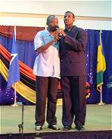 Pastor Lafleur of Restoration Ministries Antigua in Barbados Eagles Eye with Apostle Durant