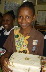 Seen here a Brownie from Erdiston Primary School in Barbados