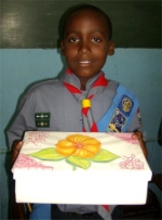 Seen here a boy Scout from Erdiston Primary School in Barbados