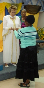 Prophetess Sandra Moore  receiving her prophecy