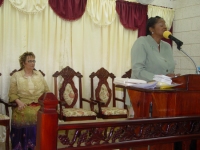 Sister Deborah with her Pastor in Barbados