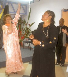 Pastor Sandra and Deborah praising God