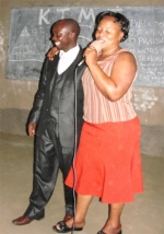 Pastor Abraham, the KIMI Kampala Coordinaor, working in partnership with Pastor Martina, the KIMI Uganda Teacher 