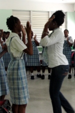 Dr B's first school visit in Barbados was Springer Memorial School.