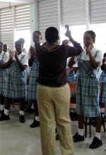 Dr B's first school visit in Barbados was Springer Memorial School.