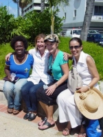 Heidi Baker seen here with some local Barbadians, including Gina 