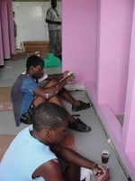Volunteers have been working in this area to repaint and tile the seven shower cubicals and the bathroom area.