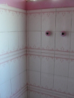 The tiling is now complete in the seven showers and the bathroom has been repainted.