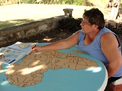 Thanks to Kim Smith a prophetic artest who lovely painted the map of Africa on the Prayer station,
