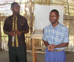 Bishop David Akondowi, with Pastor Mweuka the ATBS Secretary in Uluwa, Malawi