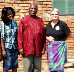 Jenny Tryhane the founder of UCT  with friends in Karunga