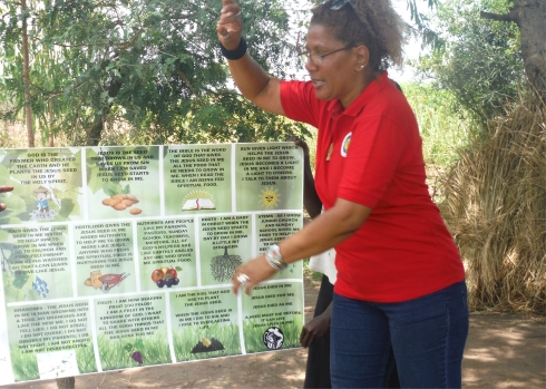 Lisa in Africa sharing the Good News in Children's Evangelism