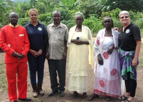 Pastor Abraham's family with the UCT team in Bundibugio