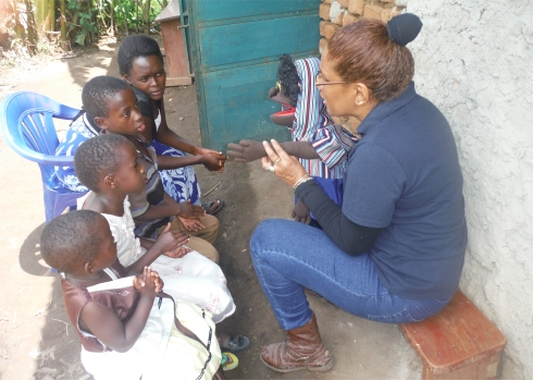 Lisa in Africa sharing the Good News in Children's Evangelism