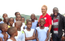 Lisa child evangelism on the mountain at Nyangrongo Full Gospel church