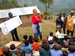 Lisa child evangelism on the mountain at Nyangrongo Full Gospel church