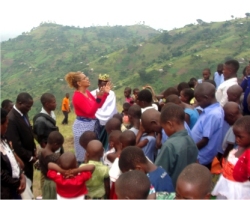 Lisa child evangelism on the mountain at Nyangrongo Full Gospel church