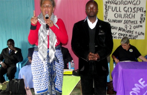 Rev Abraham and Lisa at Nyangrongo Full Gospel Pastors seminar youth ministry appeal  child evangelism and Moringa Community Project training