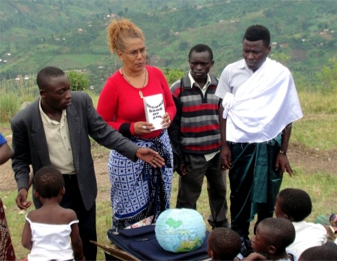 Lisa child evangelism on the mountain at Nyangrongo Full Gospel church