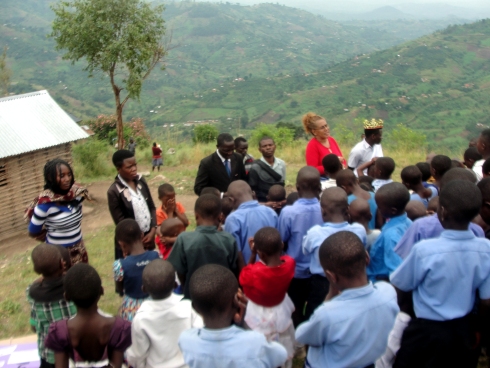 Lisa child evangelism on the mountain at Nyangrongo Full Gospel church