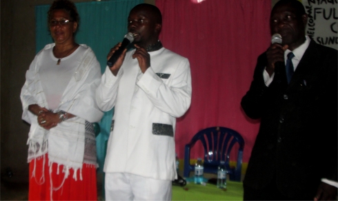 Rev Abraham and Lisa at Nyangrongo Full Gospel Pastors seminar child evangelism and Moringa Community Project training