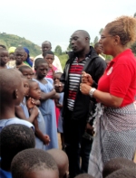 Lisa child evangelism on the mountain at Nyangrongo Full Gospel church