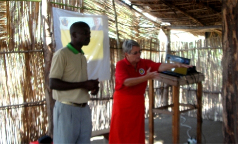 Jenny Tryhane at Uluwa ATBS Malawi's Pastor seminar child evangelism and Moringa Community Project training