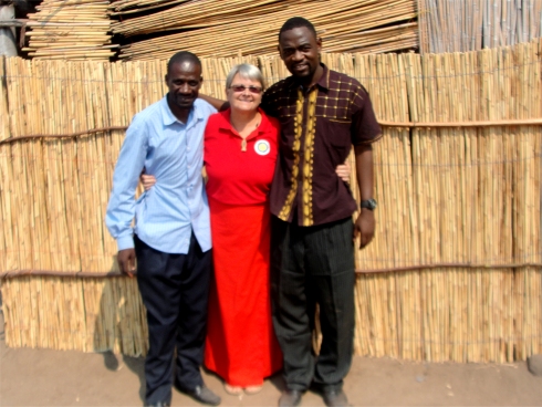 Pastor William, Jenny Tryhane and Bishop David Akondowi at Uluwa ATBS Malawi's Pastor seminar child evangelism and Moringa Community Project training