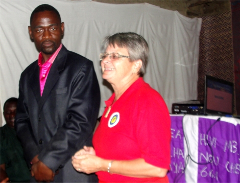 Jenny and Bishop David Akondowi in Tukuya ATBS Malawi