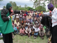 Using skits and drama to bring the Salvation message to the children.