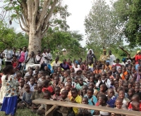 Following the three day KIMI training the Uganda teaching was wrapped up with a rousing Child Evangelism outreach, with hundreds of children from the local schools attending.