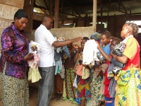 After the conference and crusade Bishop Pinos was able to distribute clothes to the Pigmies.